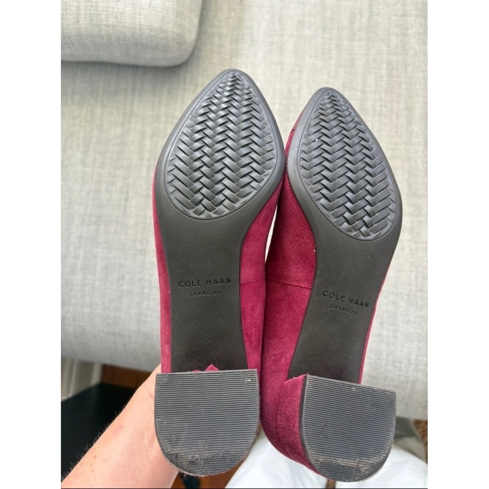 Cole Haan Women's Two-Tone Burgundy Pointed Flats - Picture 4 of 5